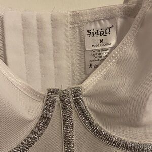 Spirit Women's White and Silver Bra/ corset